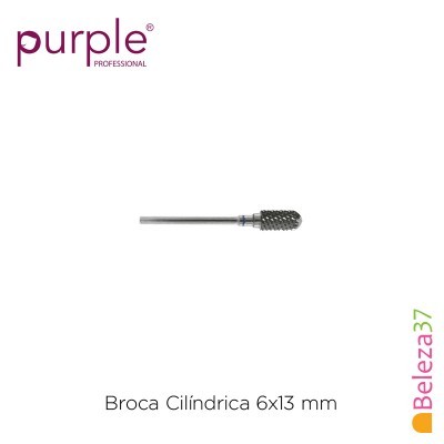 Broca cilíndrica metálica 6x13 mm com textura espiral
