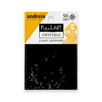 Pacote de cristais para unhas andreia professional com 50 unidades tamanho 3 Light Sapphire
