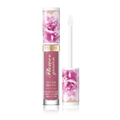 Gloss labial Eveline Cosmetics Flower Garden com aplicador e tampa decorada