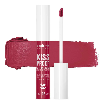 Batom líquido vinho mate com aplicador e embalagem branca