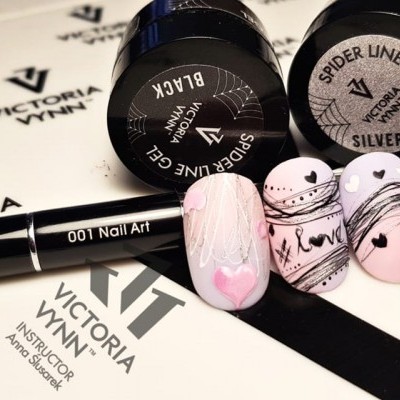 Produtos para arte de unhas VICTORIA VYNN com géis Spider Line e unhas postiças decoradas