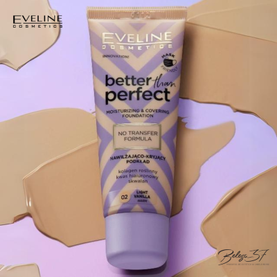 Base líquida Eveline Cosmetics Better than perfect em bisnaga lilás com listra bege