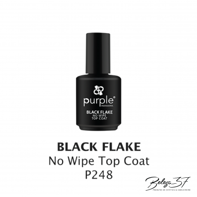 Frasco preto de verniz para unhas Purple Professional com texto branco