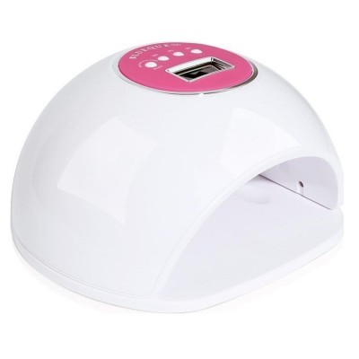 Dispositivo para manicure branco com detalhe rosa e visor digital
