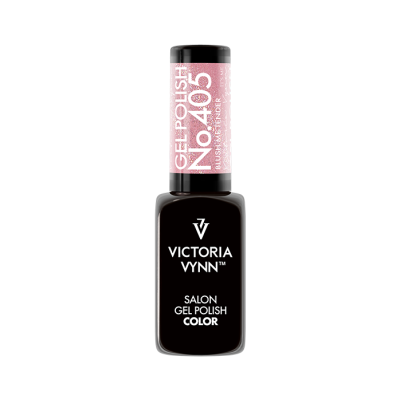 Frasco preto de verniz gel para unhas com tampa rosa e texto branco