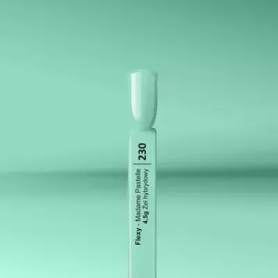 Tubo de plástico branco com tampa e texto preto em fundo verde claro