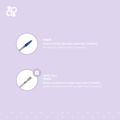 Duas brocas para unhas com especificações e oferta gratuita