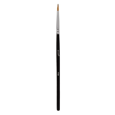 Pincel de pintura fino com cabo preto e texto branco