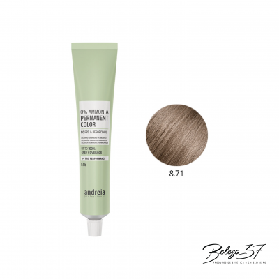 Tubo de tinta de cabelo Andreia Professional cor 8.71 castanho claro
