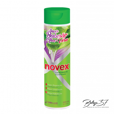 Condicionador Novex super Babosão Aloe Vera 300 ml com tampa verde e rótulo colorido