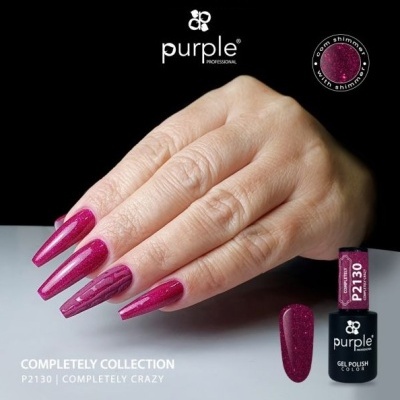 Unhas pintadas em rosa brilhante com verniz gel Purple Professional