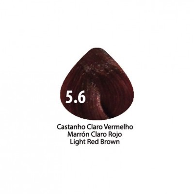 Amostra de tonalidade de cabelo castanho claro vermelho 5.6