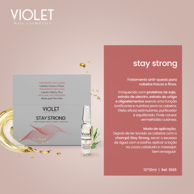 Ampolas e caixa do tratamento anti-queda para cabelo da Violet