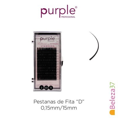 Caixa transparente com pestanas de fita pretas D 0,15mm/15mm da Purple Professional