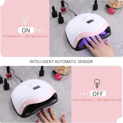 Dispositivo de secagem de unhas branco com visor digital e luz ultravioleta