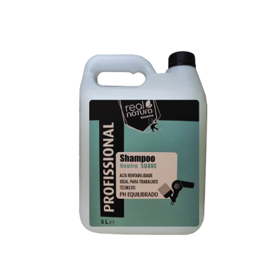 Bidão branco de 5 litros de shampoo Real Natura professional