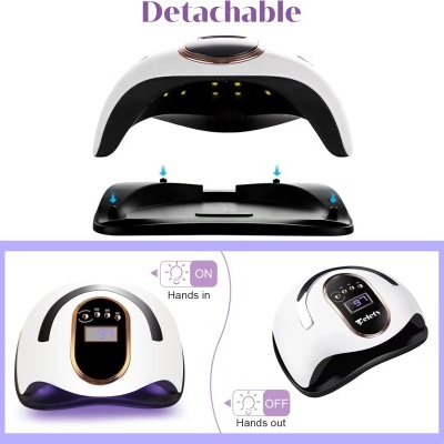 Dispositivo de unhas digital branco e preto com visor