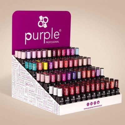 Expositor com vernizes de unhas coloridos Purple Professional