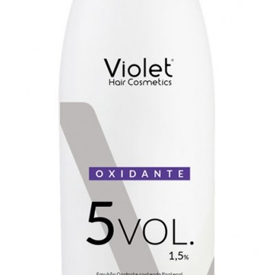 Frasco branco de cosmético capilar Violet Oxidante 5 VOL 1,5%