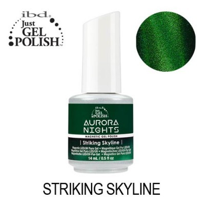 Frasco de verniz gel magnético verde escuro Ibd Aurora Nights Striking Skyline