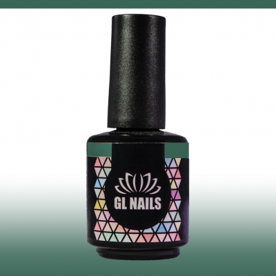 Frasco de verniz de unhas GL NAILS com tampa preta e rótulo colorido