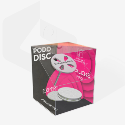 Embalagem transparente com discos podológicos cinzentos STALKS PRO