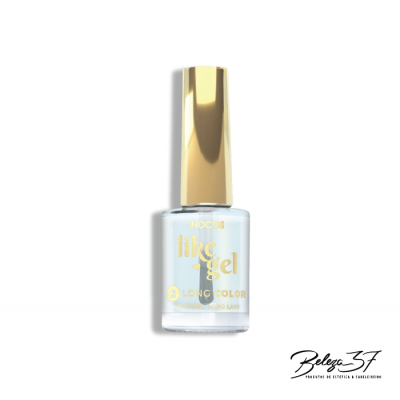 Frasco de verniz azul claro INOCOS like gel com tampa dourada
