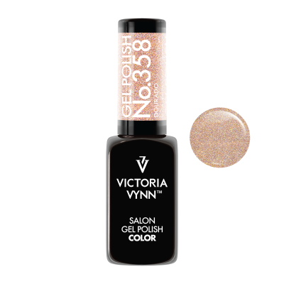 Verniz gel preto com tampa dourada rosada brilhante e texto