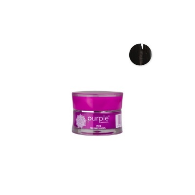 Frasco pequeno de pigmento preto Purple com tampa e etiqueta roxa