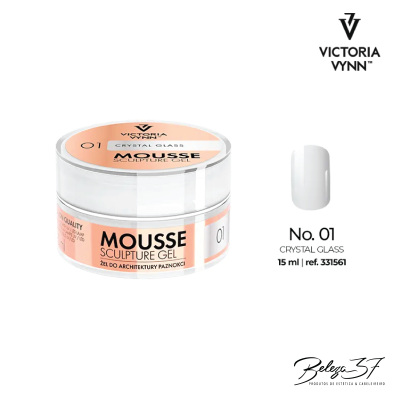 Gel mousse para unhas Victoria Vynn, cor Crystal Glass, embalagem de 15 ml