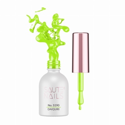 Verniz verde neon SAUT® NAILS No. S190 DAIQUIRI com tampa rosa