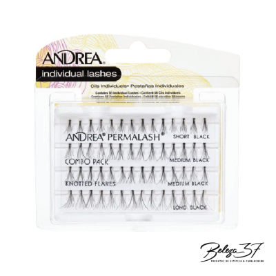 Pack de pestanas individuais ANDREA individual lashes em plástico transparente