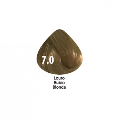 amostra de cor de cabelo castanho claro 7.0 Louro Rubio Blonde