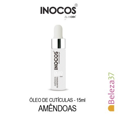 Frasco de óleo de cutículas INOCOS amêndoas 15ml com conta-gotas