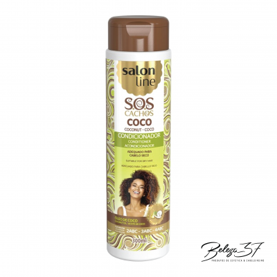 Condicionador Salon Line S.O.S Cachos Coco embalagem branca e marrom
