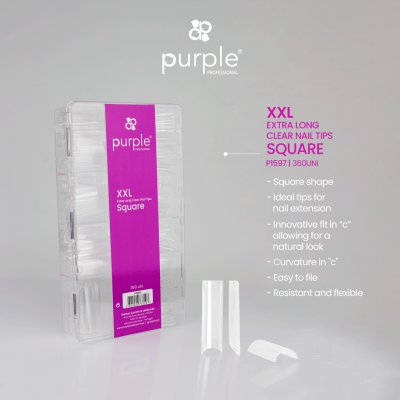 Embalagem transparente de pontas artificiais de unhas XXL extras longas