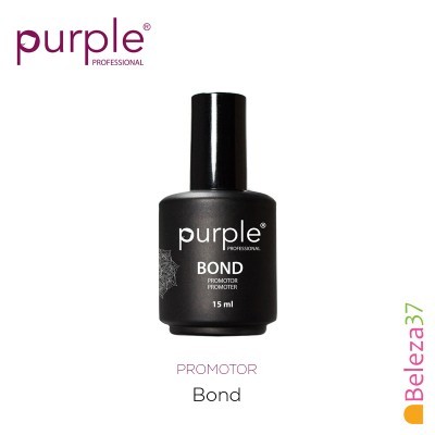 Frasco preto do produto Purple Professional Bond com tampa preta