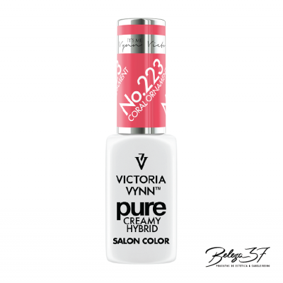 frasco de esmalte Victoria Vynn Pure Creamy Hybrid com tampa rosa coral nº 223
