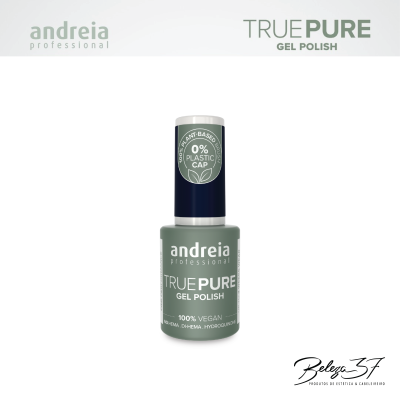 Frasco de verniz gel verde cinzento Andreia True Pure
