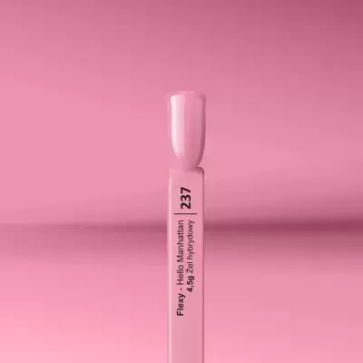 Verniz de unha rosa com rótulo flexy hello manhattan 237