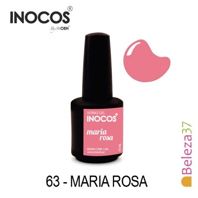 Frasco de verniz gel INOCOS cor rosa 'Maria Rosa'