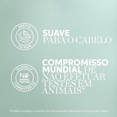 Texto sobre compromisso de não testar em animais e suave para o cabelo