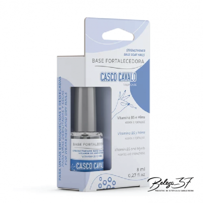 Base fortalecedora Casco Cavalo em embalagem azul e branca