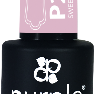 Frasco preto fosco de verniz gel Purple Professional com rótulo rosa P2004 Sweet Baby