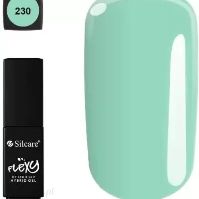 Verniz gel híbrido Silcare FLEXO cor verde água 230