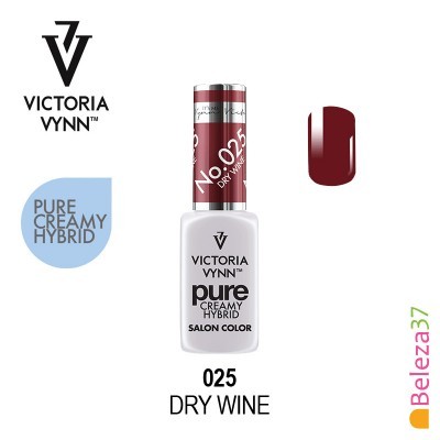 Esmalte Victoria Vynn Pure Creamy Hybrid Dry Wine 025 com amostra da cor