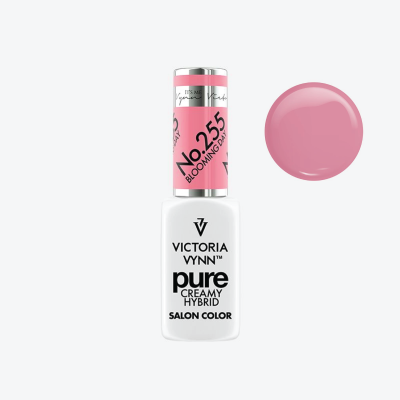 Esmalte de unhas Victoria Vynn Pure Creamy Hybrid com tampa rosa e amostra da cor