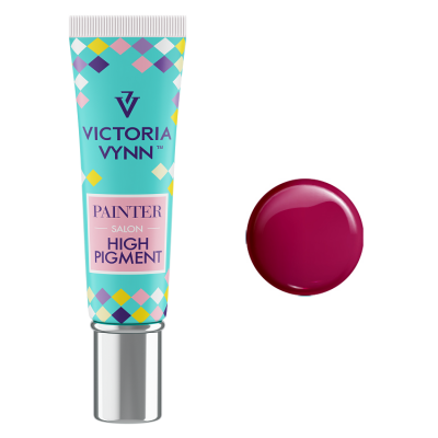 Tubo de produto cosmético Victoria Vynn com amostra da cor vinho castanho