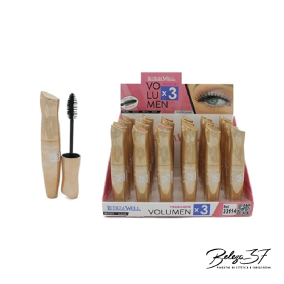 Máscaras de pestanas douradas Estica Well Volumen x3 em caixa expositor