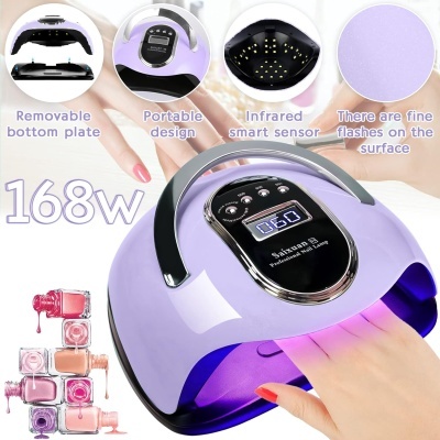 Lâmpada LED lilás para unhas com visor digital e sensor infravermelho